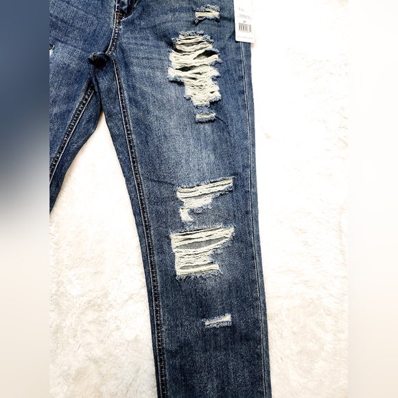 Dex Ripped Blue Fadewash Straight Leg Jeans. Womans Size 27. - Picture 4 of 16